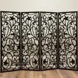 Flory Design Black Room Divider - Black Aluminum Composite - 6 Panels